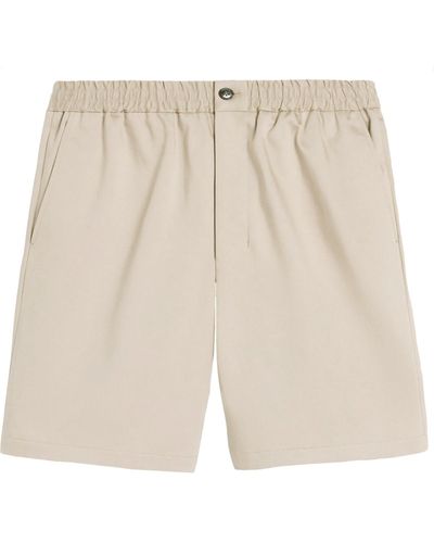 Ami Paris Cotton Bermuda Shorts - Natural