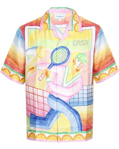 Casablanca Crayon Tennis Player Shirt - Gray