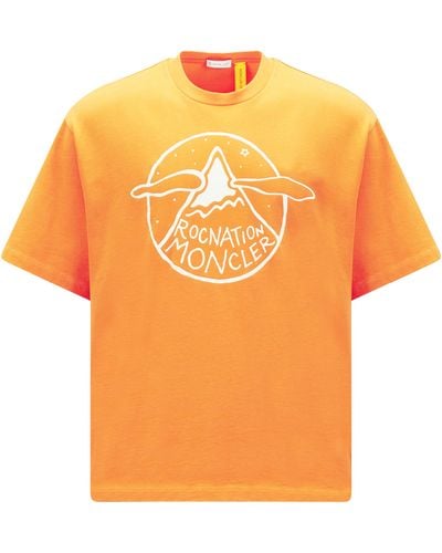 MONCLER X ROC NATION Tshirt Con Logo - Arancione