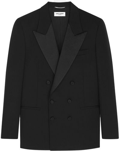 Saint Laurent Double-breasted Tuxedo Jacket - Black