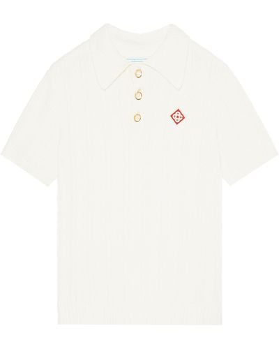 Casablancabrand Diamond Logo Polo Shirt - White