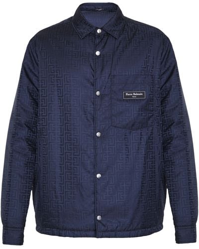 Balmain Monogram Cotton Shirt - Blue