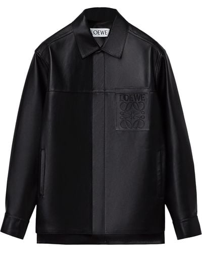 Loewe Leather Overshirt - Black