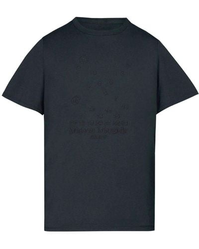 Maison Margiela Tshirt Con Logo Numerico - Blu