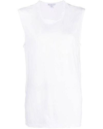 James Perse T-shirt smanicata in cotone - Bianco