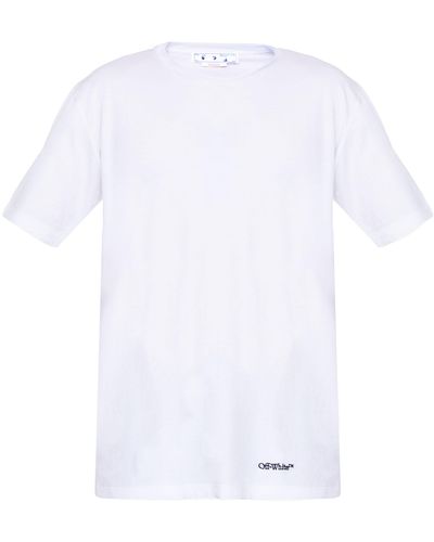 Off-White c/o Virgil Abloh T-SHIRT OVERSIZE RICAMO SCRIBBLE DIAG - Bianco