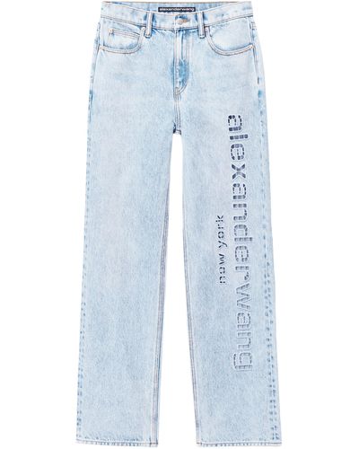 Alexander Wang Jeans Con Logo Ez E Cutout - Blu