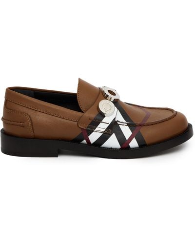 Burberry Chevron Check Loafers - Brown