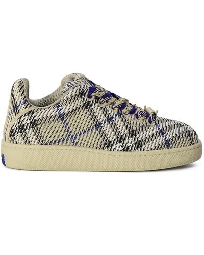 Burberry Check Knit Box Trainers - Natural