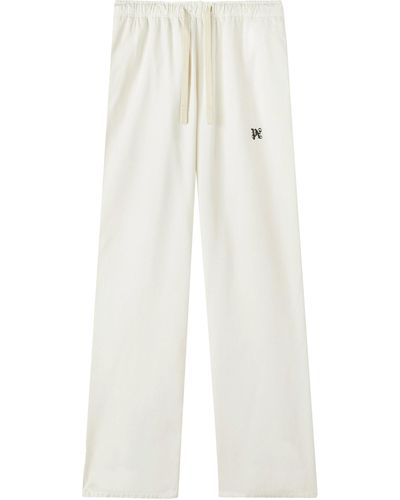 Palm Angels Drawstring Cotton Trousers - White