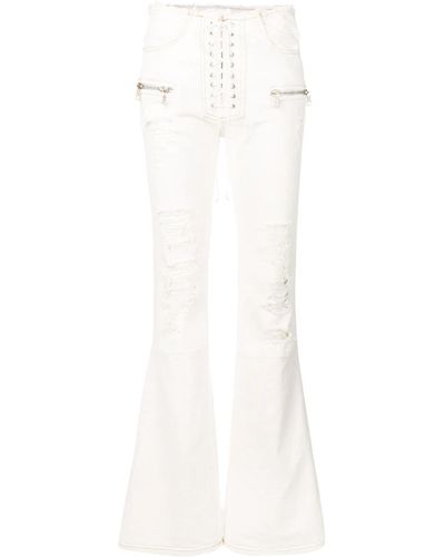 Unravel Project Jeans Bianco con Strapp