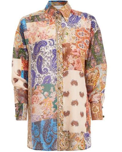 Zimmermann Camicia in seta Devi Manstyle - Multicolore