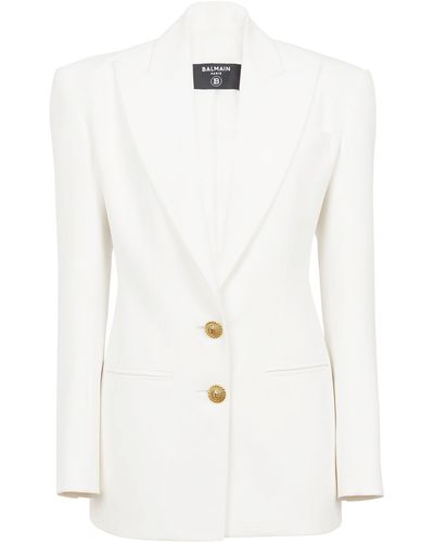 Balmain Crepe Jacket - White