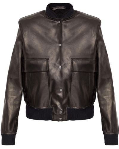 Salvatore Santoro Leather Bomber Jacket - Black