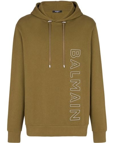 Balmain Reflective logo hoodie - Verde
