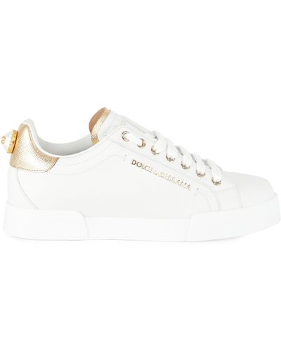 Dolce & Gabbana Portofino Logo-Embellished Low-Top Sneakers - White