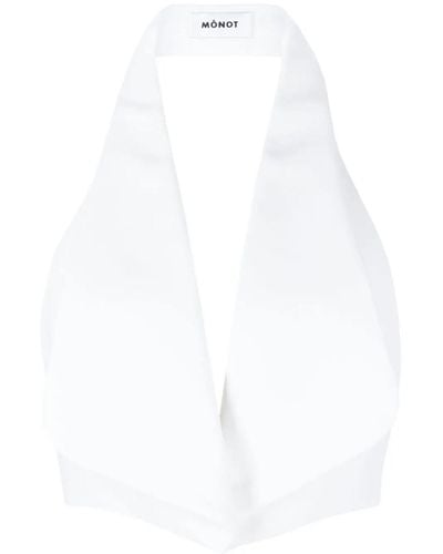 Monot Cropped Top With American Neckline - White