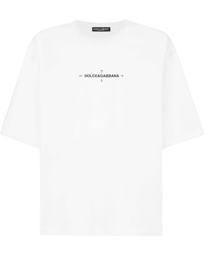 Dolce & Gabbana Tshirt Con Stampa Marina - Bianco