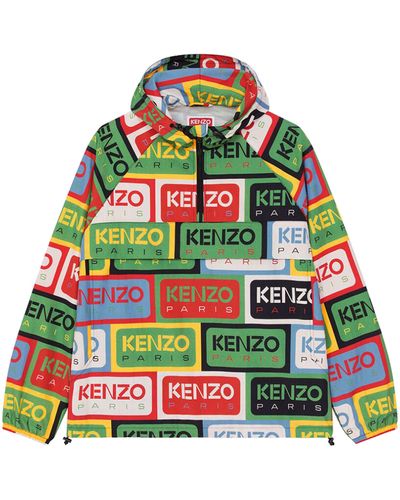 KENZO Labels Windbreaker - Green