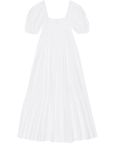 Ganni Cotton Poplin Maxi Dress - White