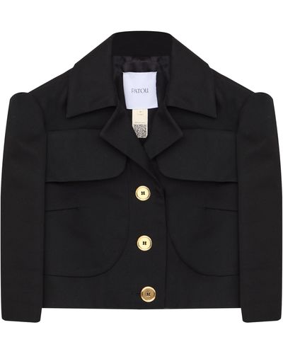 Patou Cotton cropped jacket - Nero
