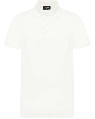 Fendi Ff Cotton Polo Shirt - White