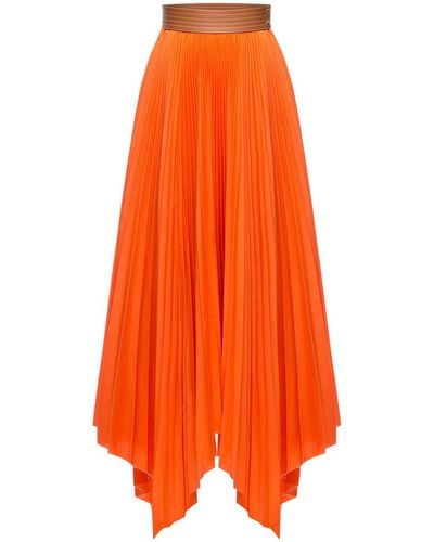 Loewe Pleated Skirt - Orange