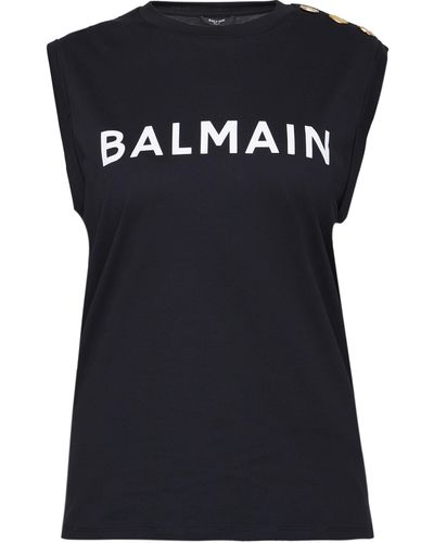 Balmain T-Shirt Con Stampa - Nero
