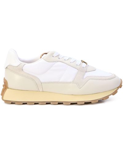 Tod's Leather And Fabric Trainers - White