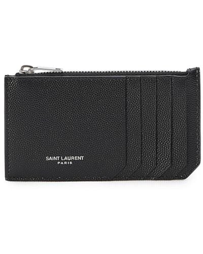 Saint Laurent Zip Top Cardholder - Black
