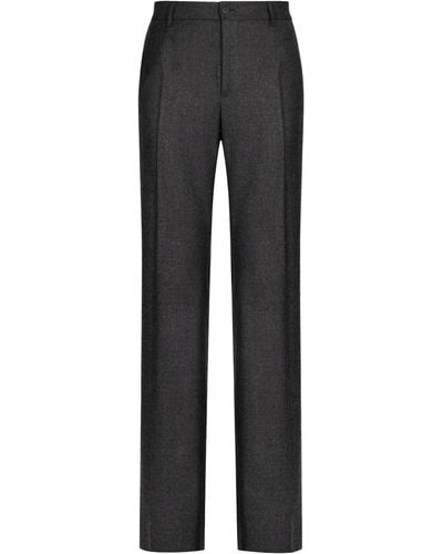 Dolce & Gabbana Stretch Flannel Pants - Gray