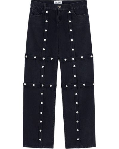 The Attico Snapbutton Pants - Blue
