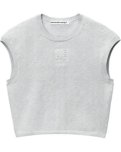 Alexander Wang Top corto in lurex - Grigio