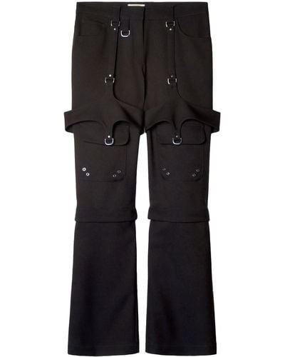 Off-White c/o Virgil Abloh Women Wool Blend Cargo Zip Trousers - Black