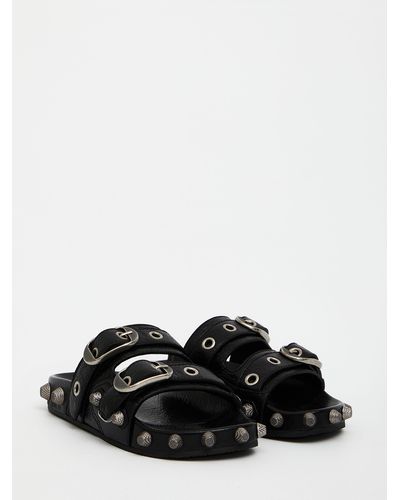 Balenciaga Cagole Slide Sandals - Black