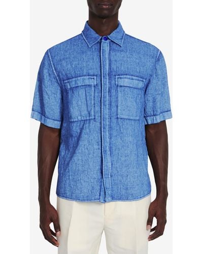 Burberry Linen Shirt - Blue