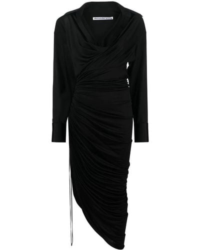 Alexander Wang Asymmetric Draped Dress - Black
