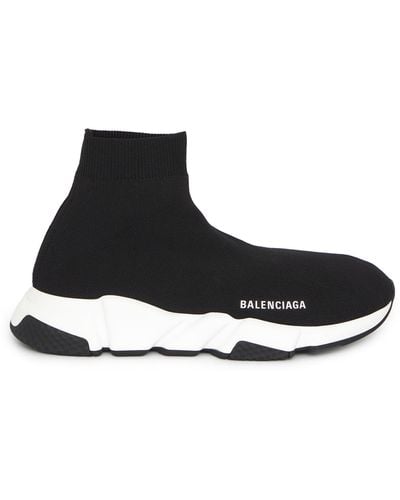 Balenciaga Speed 2.0 Stretch-knit Mid-top Sneakers - Black