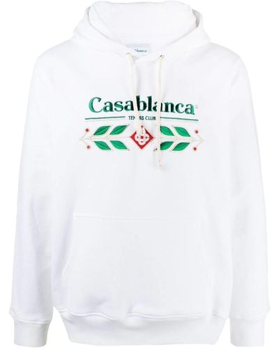 Casablancabrand Laurel Logo-embroidered Hoodie - White