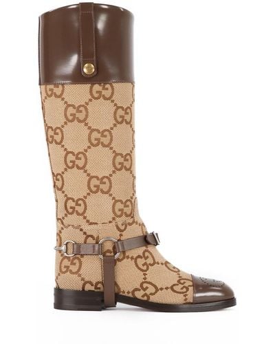 Gucci Knee-high Boot With Harness - Brown