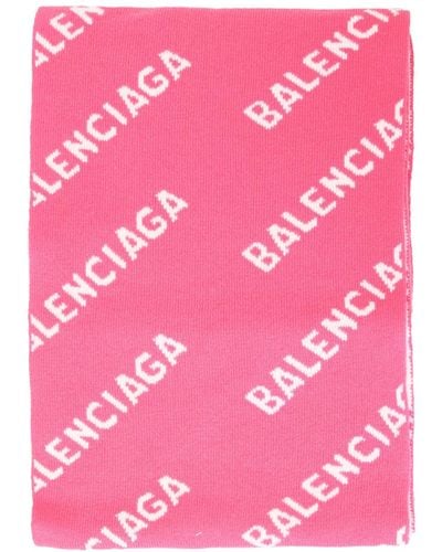 Balenciaga All-over Logo Scarf - Pink