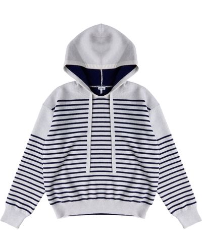 Loewe Striped wool hoodie - Blu