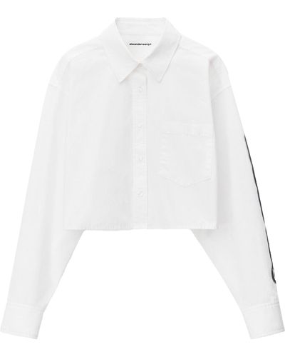 Alexander Wang Camicia Crop Con Stampa Halo - Bianco