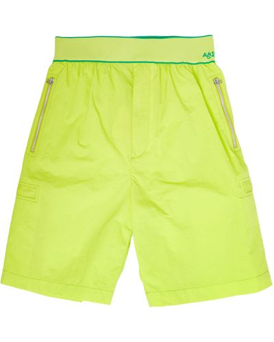Bottega Veneta Lime Cargo Bermuda Shorts - Yellow