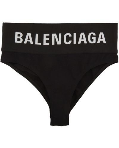 Balenciaga Elastic Briefs With Logo - Black