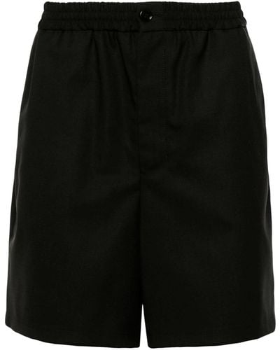 Ami Paris Cotton Bermuda Shorts - Black