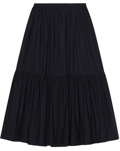 Ganni Cotton Poplin Maxi Skirt - Black