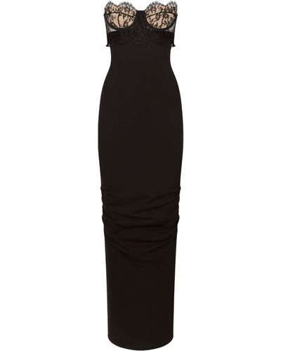 Dolce & Gabbana Long Dress With Corset - Black