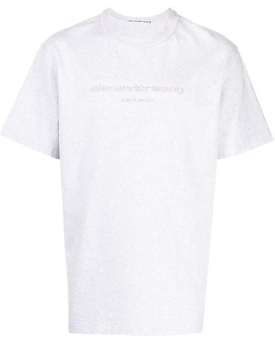 Alexander Wang Tshirt in jersey con logo - Bianco