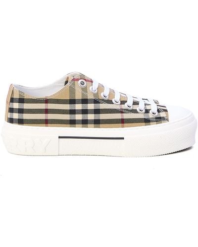 Burberry Low Top Check Trainers - White